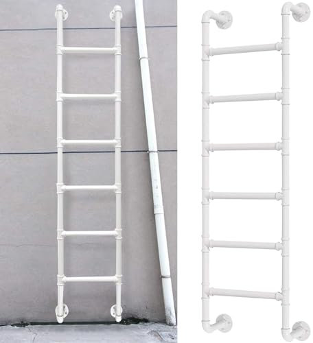 Lonmrrton Metall-Feuerleiter Notausstiegsleiter Robuste Kellerfenster-Brunnenleiter Wandmontierte Trittleiter aus Metall für den Innen- und Außenbereich Kletterleitern, Traglast 330 Pfund(250cm/98in)