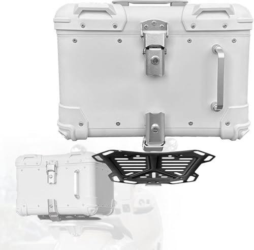 Aluminium-Topcase for Motorrad – wasserdichte Heckbox for Motorradgepäck (schwarz/weiß)(White,40 L)