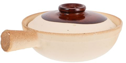 FUNNETOYU Cazuela Fácil de Limpiar Beige Resistente a Altas Temperaturas de Cerámica para Cocinar y Guisar para Adecuado para Cocinas Comerciales y Uso Doméstico Cocinas Comerciales Uso Doméstico