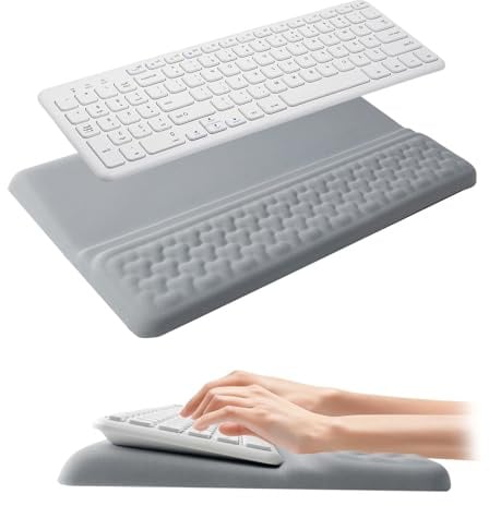 BDHYYM Tastaturständer mit Handballenauflage Tastatur und Handgelenkauflage | Ergonomisches Wrist Rest Memory Foam Handgelenkstützen Set, für komfortables Tippen im Büro oder beim Gaming
