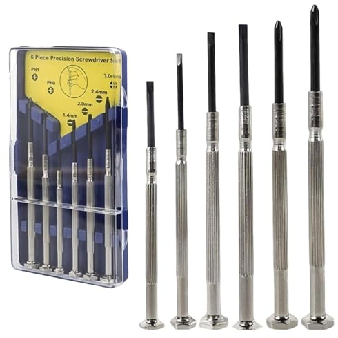 6‑Piece Precision Screwdriver Set, Flathead & Phillips Pocket Mini | Repair Tool Kit, for Eyeglasses, Watches, Jewellery, Small Electronics, With Storage Case