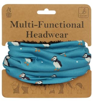 Bartleby Multi-Functional Fleece-Lined Snood One Size Adjustable Toggle 8 Ways to Wear Warm Breathable Neck Warmer for Outdoor Work, Sports & Walking Animal & Print Designs