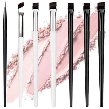 VONJUMA 7 Pcs Pennelli Per Eyeliner Ultra-Sottili E Obliqui Ad Angolo Piatto Pennelli Angolati Fini Per Eyeliner Sopracciglia Correttorestrumento Cosmetico Professionale Per Un'Applicazione