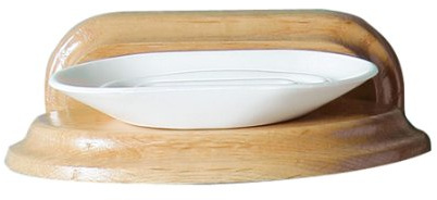 Premier Housewares Solid Oak Soap Dish, 8 x 20 x 12 cm