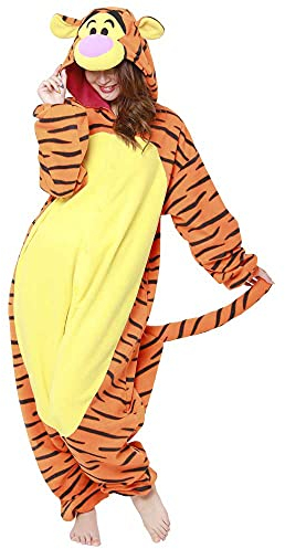 Tigger (Winnie Puuh) Disney Onesie Kigurumi Einteiler Onesie Kostüm Jumpsuit | SAZAC Kigurumi | für Kinder und Erwachsene | One Size Fits All (155 – 180+ cm)