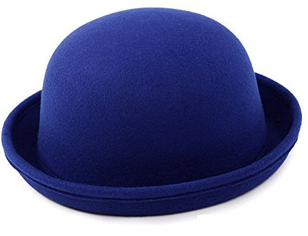 Butterme Fashion Winter Rolle Krempe Bowler Cap Wolle Unisex Vogue Bowler Hat trendy Homburg Mützen Billycock Blau