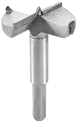 sourcing map Forstner Bohrer 48mm, Hartmetall Holzlochsäge Schneckenöffner, Holzbearbeitungsscharnier Lochbohren Bohrung Bit Schneidwerkzeug (Silber Grau)