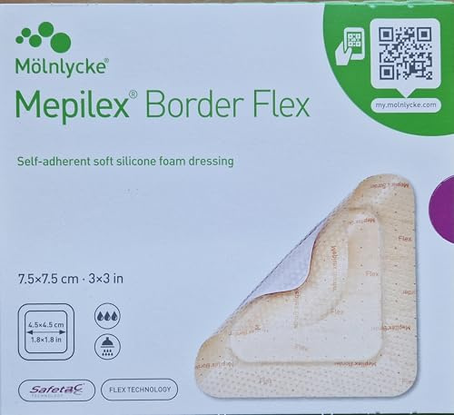 Mepilex Schaumstoffverband Border Flex haftend 7,5x7,5 cm