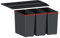 Franke Kitchen Systems Easysort 600-3-0 Abfallsorter Abfalleimer Mülleimer Abfallsammler, Plastik, schwarz, 37,8 x 56,4 x 34,3 cm
