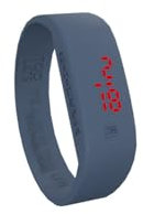Too Late LED ORIGINAL Unisex Digital Led Ultra Light Silikon Uhr - Datum & Zeit - (M, Bluejeans)