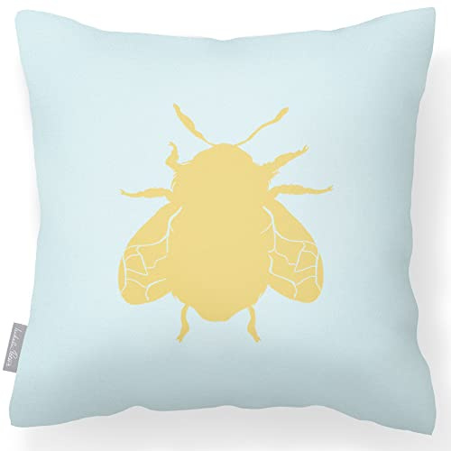 Izabela Peters Waterproof Outdoor Cushions, 43 cm, Filled, Bee - Duck Egg, Garden & Chair Cushions