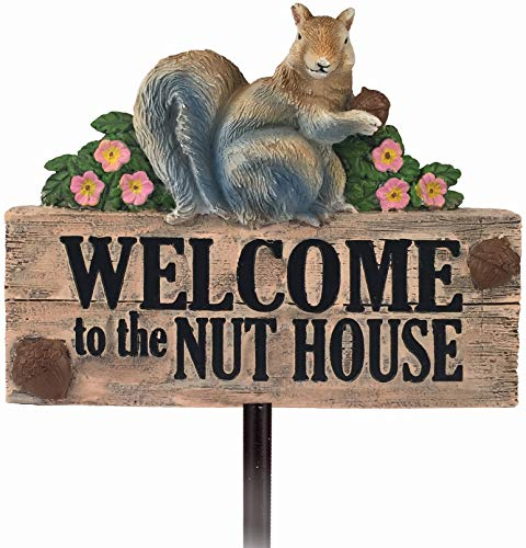 Spoontiques - Squirrel Garden Stake - Garden Décor - Decorative Stake for Lawn and Yard - Multicolored