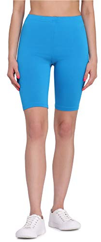 Bellivalini Kurze Leggings Damen aus Viskose Bequeme und atmungsaktiv Leggings Kurz für Sommer BLV50-149 (Blau, XL)