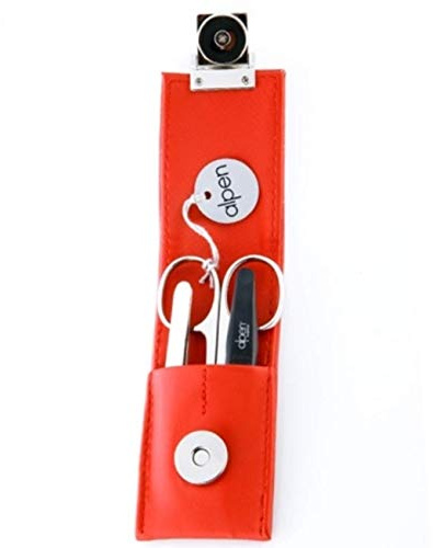 Alpen 6810. Set Maniküre IN Kunstleder, Verschluss Magnet, Schere Nägel Doppelt Verwendung, Pinzette, Feile