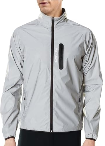 WOSAWE Veste de Cyclisme Hommes 360 Réfléchissante Coupe-Vent Gilet de Vélo Sport (Veste, XL)