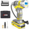 Oasser Compressore Aria Portatile 20V per Pneumatici con Batteria Ricaricabile agli ioni di Litio, manometro Digitale LCD, luci a LED, Cavo USB P2S, Giallo