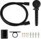 OYMOV Soffione doccia per camper con tubo flessibile – Kit doccia non metallico per esterni con funzione di pausa per camper, quinte ruote, camper, rimorchi da viaggio, camper, barche, nero