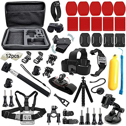 BMUUPY Zubehör Set kompatibel mit Gopro Hero 12 11 10 9 8 7 6 5 Session 4 3+ 3 Action Kamera GoPro Max GoPro Fusion Insta360 OSMO Action DBPOWER AKASO Yi 4K APEMAN SJ4000