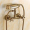 Gx Grifo Bañera con Alcachofa De Mano Dos Asas Latón Mezclador De Bañera Montaje En Pared, Incluye Soporte Y Manguera De 150 Cm, Grifo De Ducha, Antiguo
