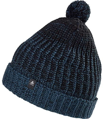 Odlo Unisex Heavy Knit Mütze, Blue Wing Teal - Black