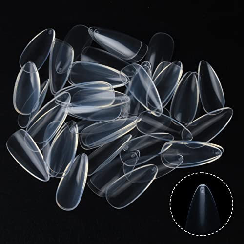 500Pcs Ring Finger Almond Nail Tips Index Finger Stiletto Artificial Fake Nails Soak Off Extension Full Cover Gel with Bag, One Sizes (6#)