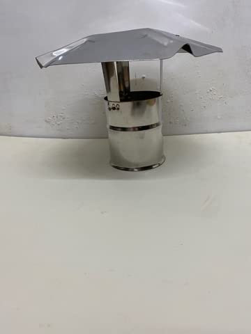 Fumaiolo comignolo cappello cinese fisso acciaio zincato per stufa camino (130mm femmina)