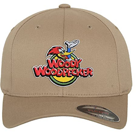 Wonder Woman Offizielles Lizenzprodukt Woody Woodpecker Classic Logo Flexfit Cap (Khaki), Groß/X-Large