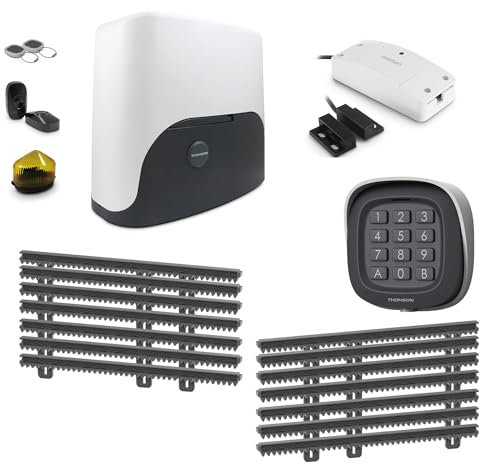 THOMSON - Kit motorisation pour Portail Coulissant 500044-1 motorisation 1 kit de crémaillère de 7 mètres + 1 kit WiFi connecté + 1 digicode sans Fil