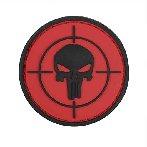 VAN OS Emblem 3D PVC Patch Punisher Visier rot