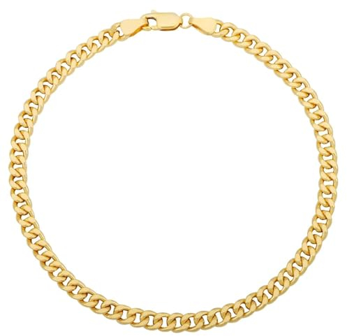 Tony Fein Panzerarmband 585er Gold 14 Karat Gelbgold Breite 3mm für Damen und Herren 19 cm