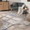 Paco Home Waschbarer Teppich Wohnzimmer Schlafzimmer Kurzflor rutschfest Modern Flauschiger Fellteppich Fell Imitat Kunstfell, Grösse:120x160 cm Fell-Form, Farbe:Grau