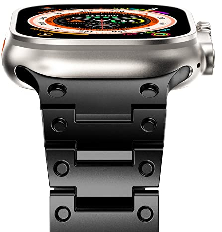 NewWays Cinturino in metallo compatibile con Apple Watch 42 mm (serie 11/10) 41 mm, 40 mm, 38 mm, in acciaio inox, per iWatch Series 11, 10, 9, 8, 7, 6, 5, 4, 3, 2, 1, SE, nero