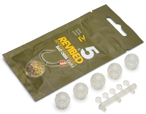 OMC Revibed Bait Orbs - Paste & Soluble Hookbait Cage for Carp | Neutral Buoyancy Protective Rubber Bait Holder for Carp Fishing Rigs
