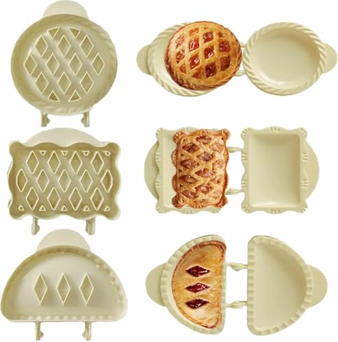 3 Stück Teigpresser Taschen-Kuchenformen, Party-Potluck-Handkuchenformen, Apfel, Kürbis und Eichelformen (klassisches Modell)