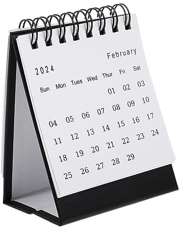 PRETYZOOM Tischkalender 2024–2025 Mini-kalender Ständer Büro- -kalender