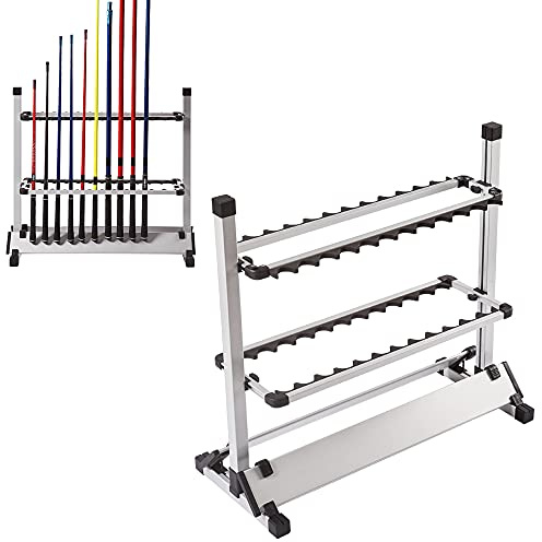 AOAPUMM Angelrutenhalter Halterung für 24 Ruten Aluminium-Rutenhalter mit stabilisierendem Fuß Angelrutenhalter Tragbare Rutenhalter