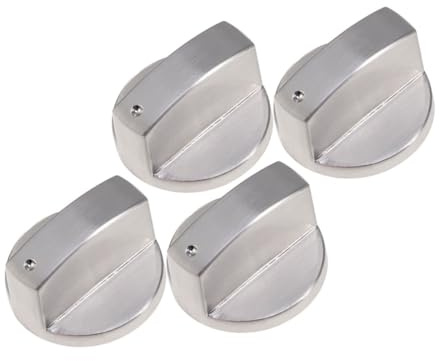 GLEAVI Gasherd Drehknöpfe 4 Stück Metall Herdregler Knöpfe Ersatz für Gasherd Brenner Kontrolle Küchenzubehör