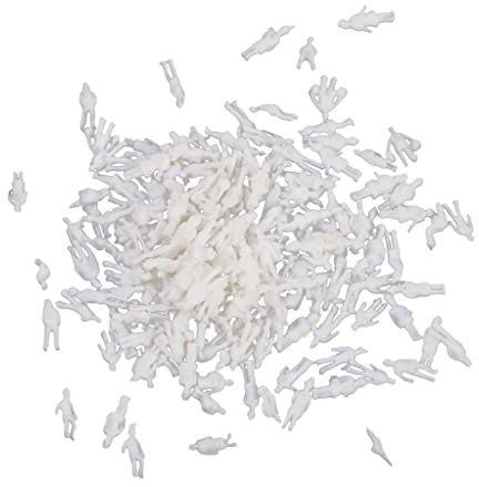 JISADER 200er Pack Modellfiguren für die Gestaltung von Landschaften - Große Auswahl an unbemalten Figuren, Weiße, 1: 200