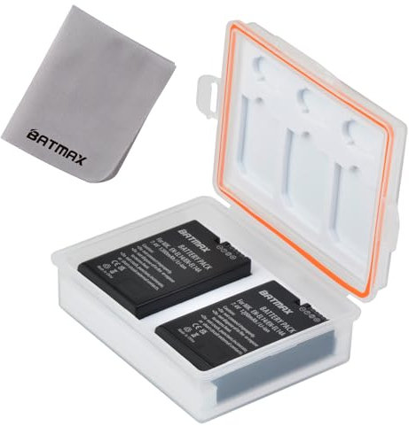 Batmax Lot de 2 batteries EN-EL14 EN-EL14A avec étui de rangement pour batteries compatibles avec Nikon Coolpix P7000, Coolpix P7100, Coolpix P7700, Df, D5100, D5200, D5300, D3100, D3200, D3300, D3400