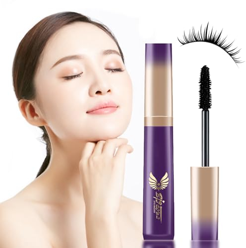 Mascara Wasserfest Schwarz 8ml, 4D Silk Fiber Eyelash Mascara, 4D Mascara Wimperntusche Wasserfest, Volume Mascara, Wimperntusche für Extrem Lange Wimpern, Langanhaltende Wimperntusche Schwarz