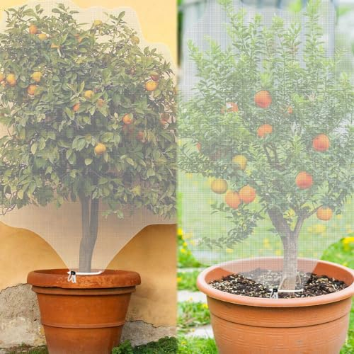 Insect Bird Barrier Netting Mesh with Drawstring, KITERI 2 Pack Fine Mesh Garden Netting Garden Netting Bugs Plant Cover Plant Cover Netting for Blueberry Vegetables Strawberry, 1 * 1.5M