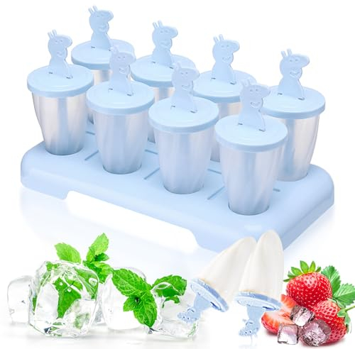 Eisformen Eis am Stiel Formen,TAIZER 8 Eisformen Wiederverwendbar DIY Eis am Stiel Formen Eis am Eiscreme Halter Wassereis Eislutscher Eis am Stiel Maker Hausgemachte