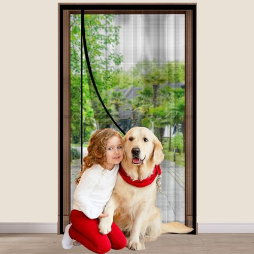 LATRAT Zanzariera magnetica per porta, robusta fibra di vetro, protezione dagli insetti, per porta del balcone, zanzariera e della terrazza, tenda magnetica senza fori, non accorciabile (140 x 230 cm)