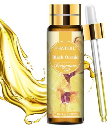 PHATOIL Duftöl Schwarzes Orchideenöl 10ML, Ätherisches Öl Schwarze Orchidee für Aromatherapie von Erstklassige Qualität, Ätherische Öle Duftöle für Diffuser, Raumdüfte, Seife, Black Orchid Oil