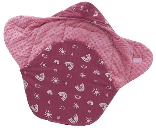 Einschlagdecke Babyschale für Winter Neugeborene Baby Baumwolle Winter Decke Baby Pucksack Universal Fußsack für Kinderwagen Autositz, Warm Wickeldecke Babygeschenk für Jungen Mädchen (Rot)