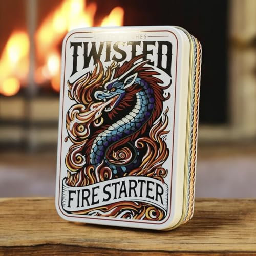 TINIT Match Tin | Twisted Fire Starter - Storage Box Matches Firelighter Metal Lighter Gift Storage Song Lyrics Funky Unique Present Birthday Christmas Home Housewarming Dragon Music