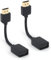 RUOVXWU HDMI Extension Cable, 2PCS 12 cm/4.7 in Male to Female Extender Cable 4K 1080P HDMI to Converter Adapter Compatible with TV Stick,PS5, PS4, Xbox 360 etc, Plug & Play (Black)