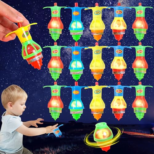 15 Stück Led kreisel für Kinder, Leuchtender Kreisel, Auswerfbar kreisel mit Licht, Desktop Kreisel, Leuchtender Spielzeug, Spielzeugkreisel für Kinder Party Favors, Kindergeburtstag, Mitbringsel