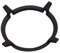 Wok Ring - Soporte universal de hierro fundido para ollas, antideslizante, base redonda para estufa de gas para cocinas de gas, 15,5 cm de diámetro, 4 mandíbulas, color negro