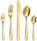 Bestdin juego de cubiertos 12 personas, 60 piezas cubiertos oro, cubiertos acero inoxidable con cuchillo tenedor cuchara, cubiertos dorados para el hogar/restaurante, apto para lavavajillas